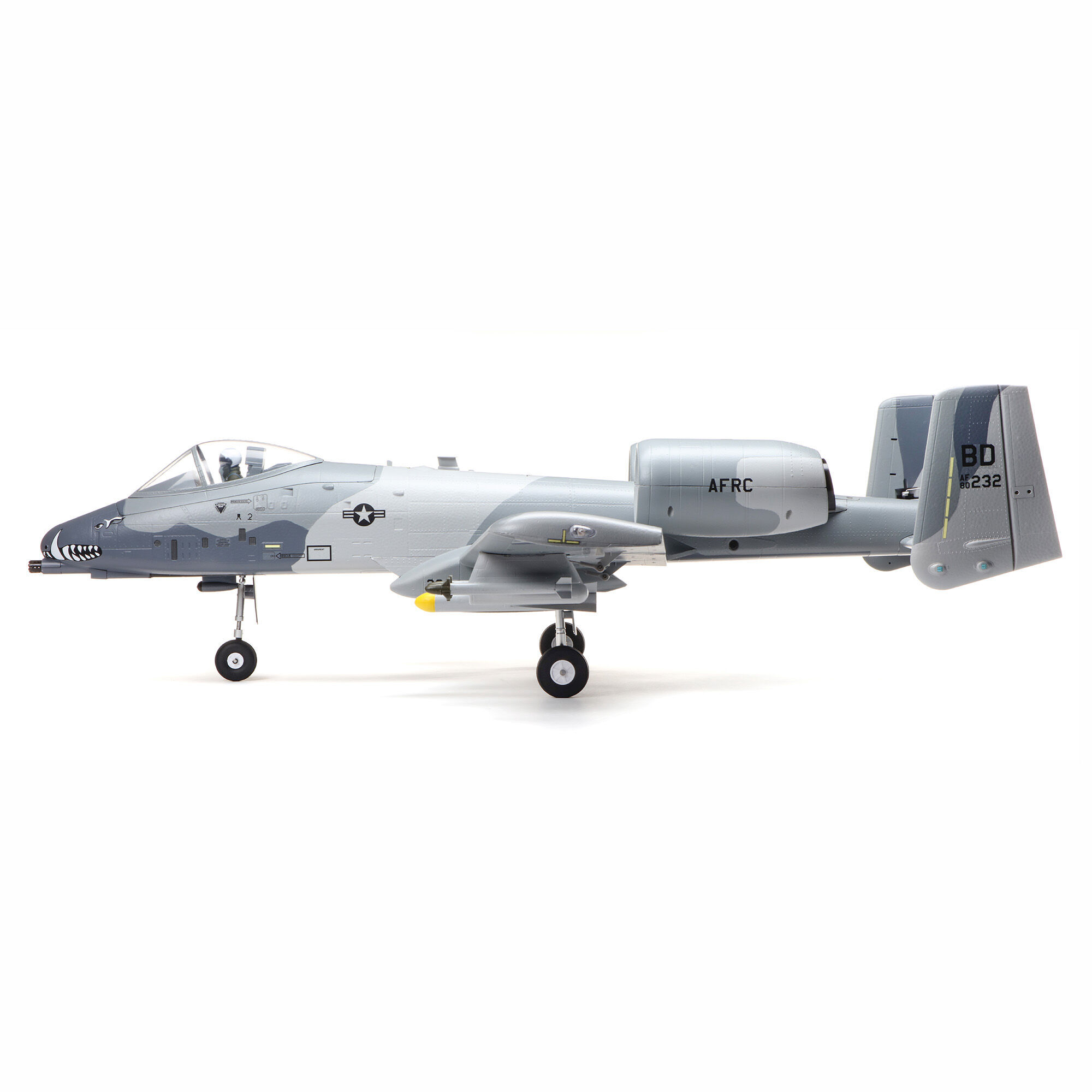 E-flite Avion radiocommandé A-10 Thunderbolt II 64 mm EDF BNF Basic avec AS3X et Safe Select EFL01150 Multicolore émetteur, Batterie et Chargeur Non Inclus 