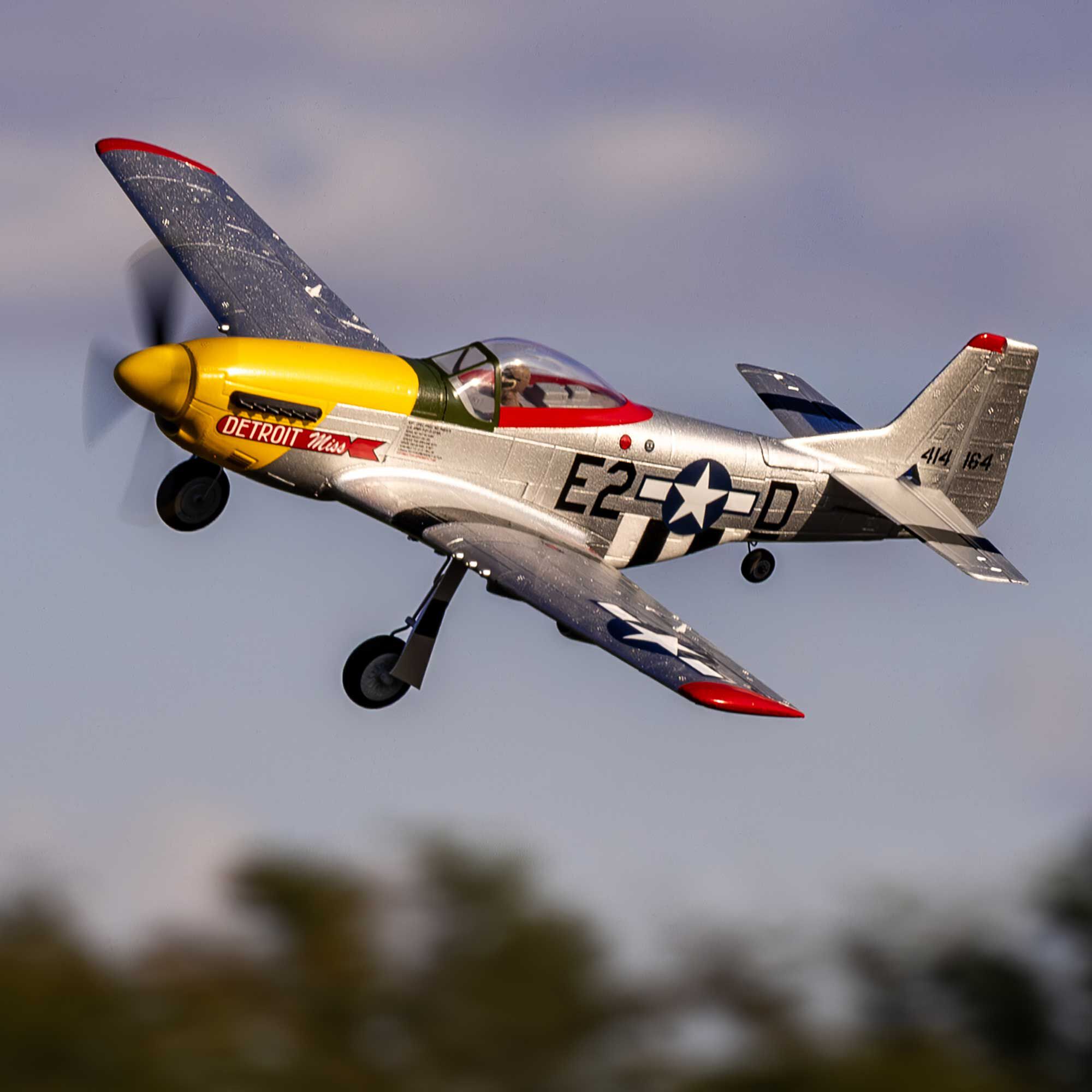 E flite UMX P 51D Mustang Detroit Miss BNF Basic with AS3X and SAFE Select e Flite