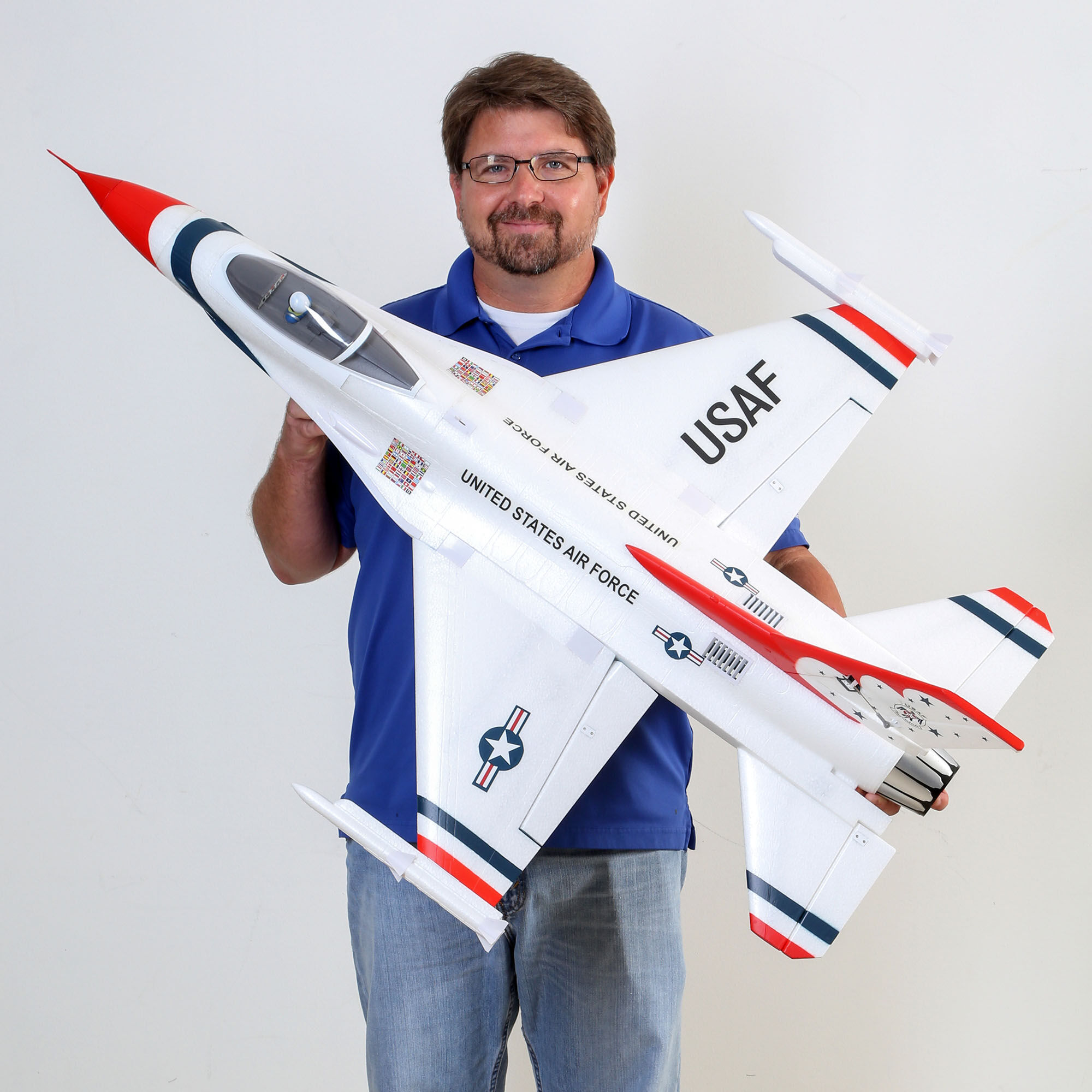 E flite F 16 Thunderbirds 70mm EDF Jet BNF Basic with AS3X and