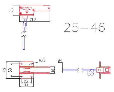 E-Flite 85-Degree Retracts Diagram for RC airplane