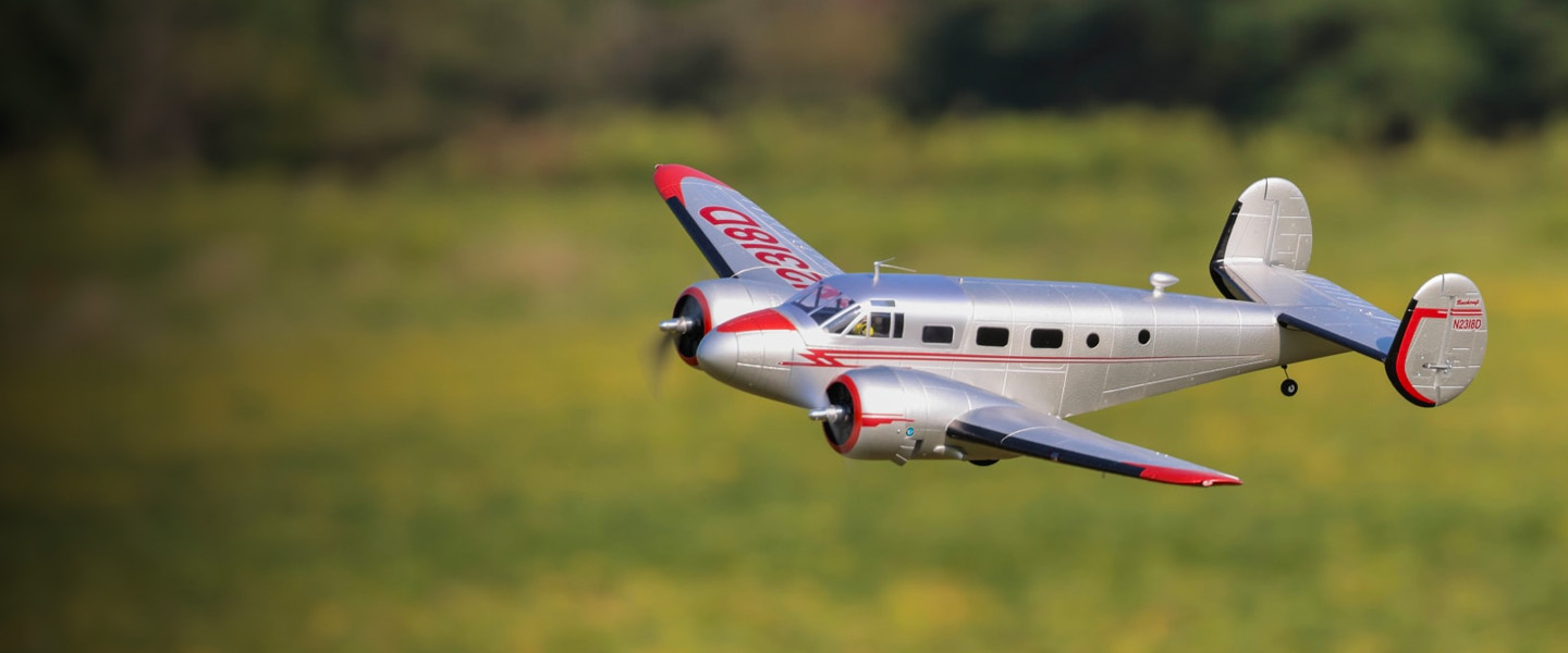 Well-equipped with many scale details, functional features, and Smart Technology, the E-flite Beechcraft Twin D18 is a modern-day marvel for a wide range of pilots.