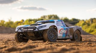 example product: Losi 1/5 5IVE-T 2.0 4WD Short Course Truck Gas BND, Grey/Blue/White (LOS05014T1)